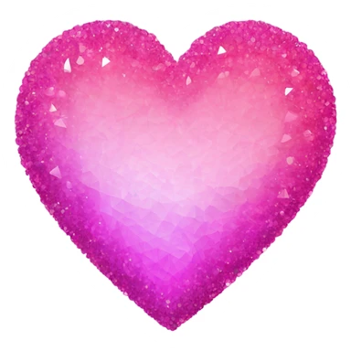 Pink ombre crystal heart with glitter  sticker