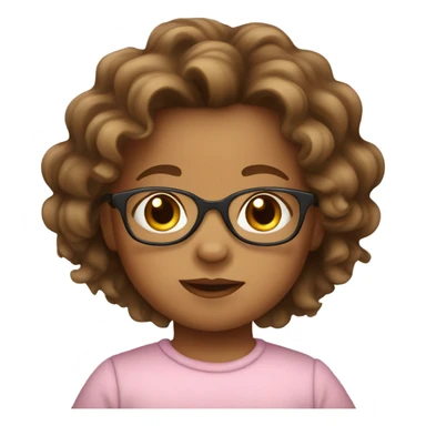 baby light brown chick with glasses and brown wavy hair on top  sticker