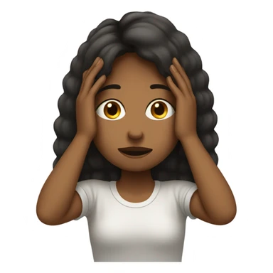 Girl covering her face because she’s shy sticker