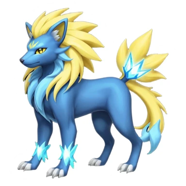Suicune-Manectric-Luxray-Fakémon-fusion-animal-creature, full body  sticker