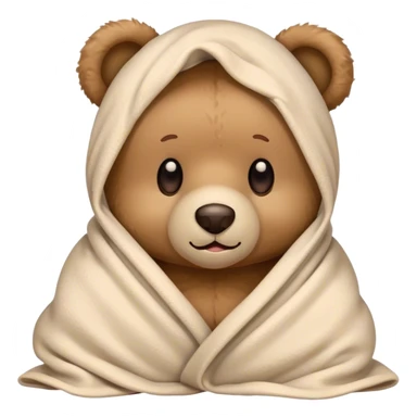 teddy bear cozy in blanket facetime call sticker