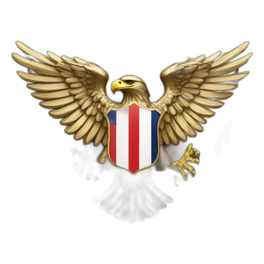 The rectangular French flag with a golden eagle emblem in the middle sticker