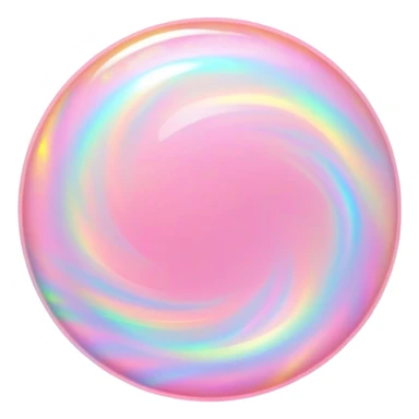 round cut pink holographic opal with bold iridescent fire and pastel rainbow swirls sticker