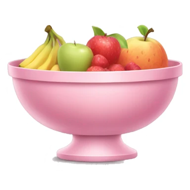 large fancy pastel pink bowl of fruit sticker