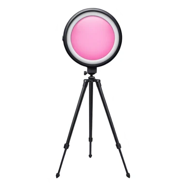 pink lit circle light on short tripod sticker