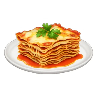lasagna with parsley and melting sauce sticker