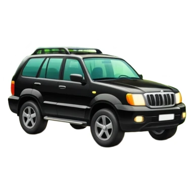 SUV car driving through a forest with trees sticker