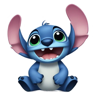 Cute stitch saying stop hand signal sticker