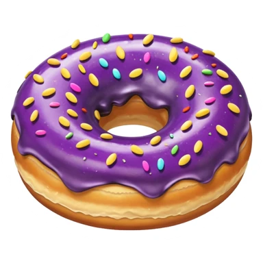 Donut with eggplant through it sticker