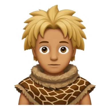 a simson wearing ancient animal skin cloth, half body, icon sticker