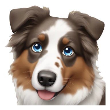 Australian shepherd with blue eyes, brown , black and white fur sticker