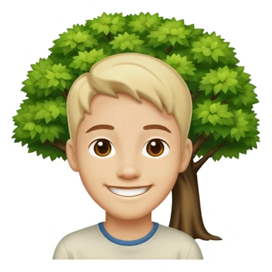 solo smile under a tree sticker