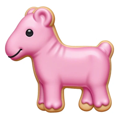 Pink iced animal cracker  sticker
