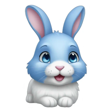 Lapin bleu amoureux sticker