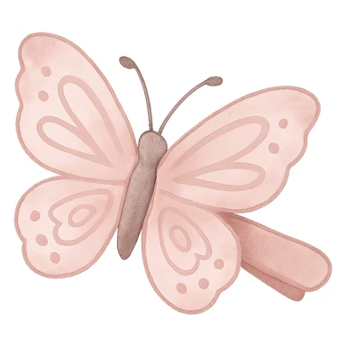 pink butterfly hairclip, digital illustration sticker