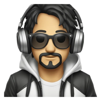 DJ de piel blanca con parche pirata sticker