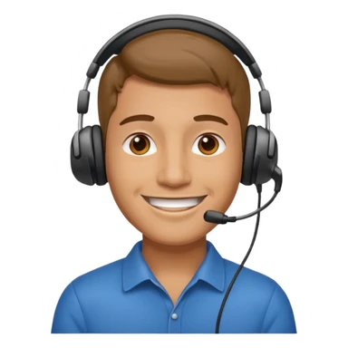 receptionist face guy with headpset sticker