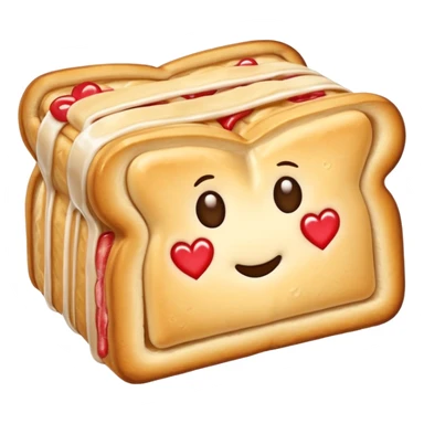 Toaster strudel pastry with hearts sticker