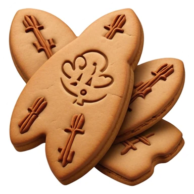 Cinematic Realistic Speculaas Biscuit Emoji, featuring spiced, crisp cookies rendered with lifelike detail and warm, aromatic lighting. sticker