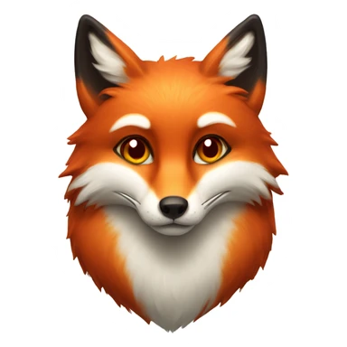 deep lush red fox face with tiny red heart instead of eyes sticker