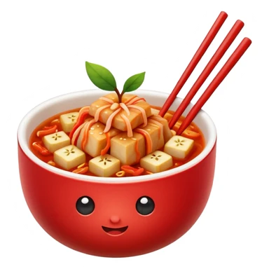 baechu kimchi with chopsticks, apple emoji style, closely matching reference photo sticker