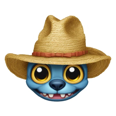 Stitch avec un chapeau de paille et une cicatrice sous l’oeil sticker