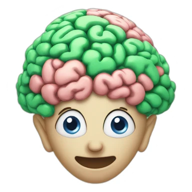 brain inside a  elf head sticker