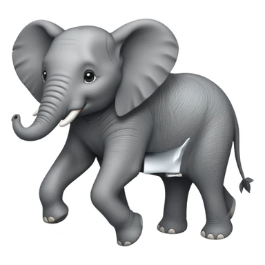 High resolution of a running elephant sticker