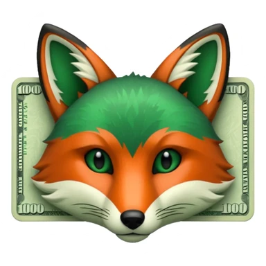 make 100 dollar bill with a fox head silhouette  sticker