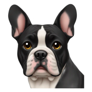 Black French buldog and sushi sticker