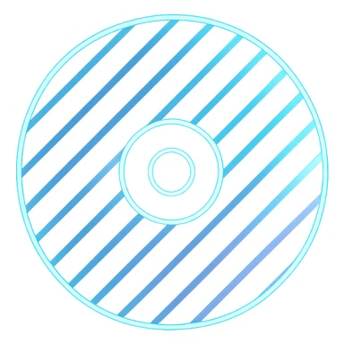 A minimalist CD disc with stripe pattern, glowing effect sticker