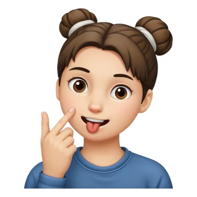 Una persona con moño , mordiéndose el dedo  sticker