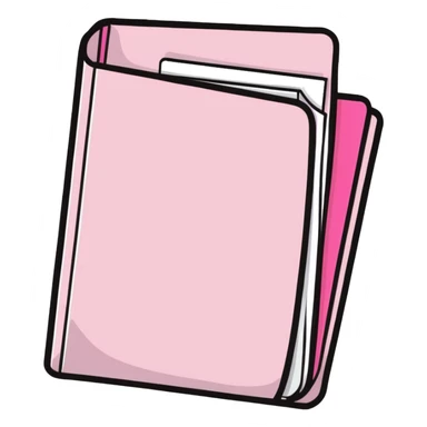 cute pink folder with papers sticker