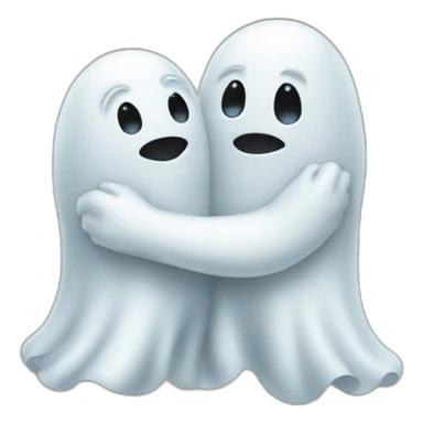 two hugging ghosts sticker