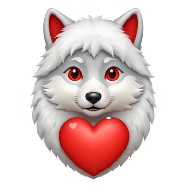 cute wolf inside heart sticker