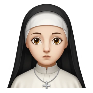 Rosalia (the singer) as a nun. (Use lux album cover as reference).  sticker