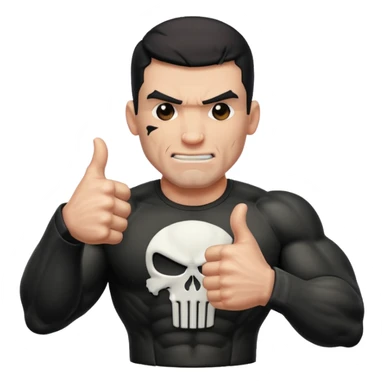 Punisher giving a thumbs up sticker