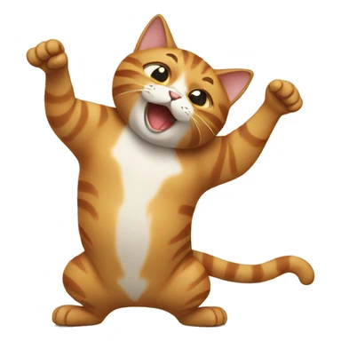 cat slapping belly sticker