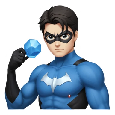nightwing with white eyes analyzing evidence sticker