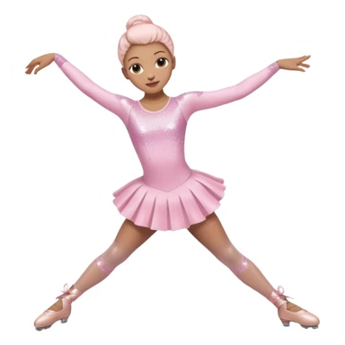 A pretty and beautiful pastel pink Figure Skater emoji  sticker