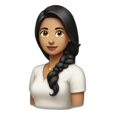 indian-girl-white-top-blackhair sticker