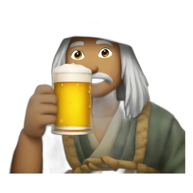 Jiraya drinking beer sticker