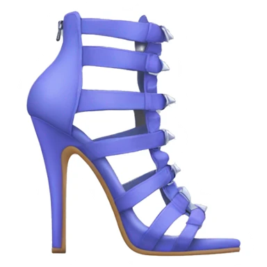 Realistic front facing position of periwinkle Gladiator spike high heel shoes. sticker