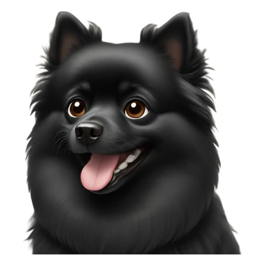Black Pomeranian smiling  sticker
