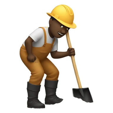 Man digging up mud with shovel sticker