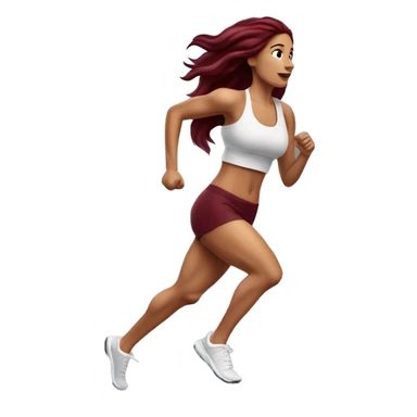 Beautiful tattooed  burgundy long haired woman jogging sticker