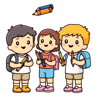 A very calm drawing that looks like some little kids with crayons and make their be a talking in the background sticker