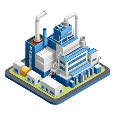 isometric paper factory sticker