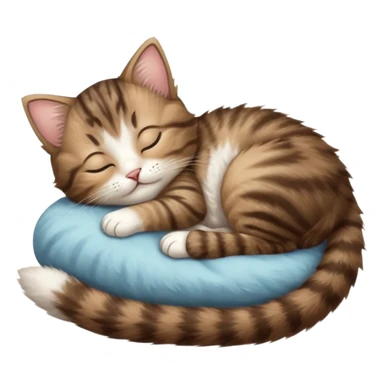 dark brown tabby and white kitten sleeping upside down on its back sticker