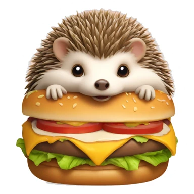 Hedgehog eat burger sticker